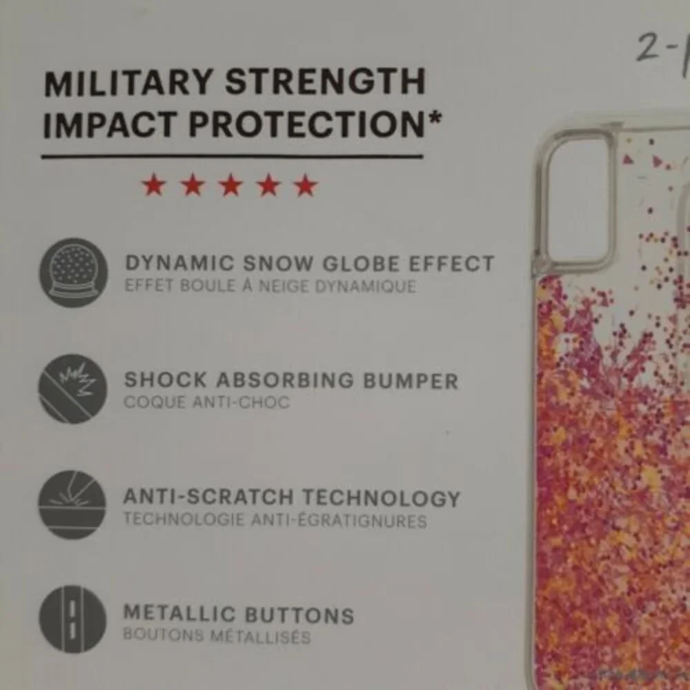 Case-Mate Waterfall Glow Pink Glitter Case For iPhone X/Xs Glow in the Dark New